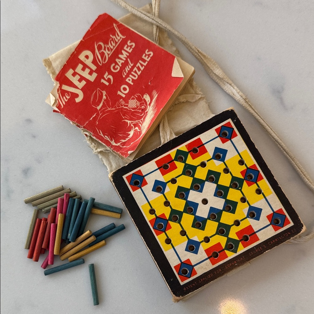 RARE! VTG 1944 ‘The Jeep Board’ Puzzle & Game Set: 25 Games